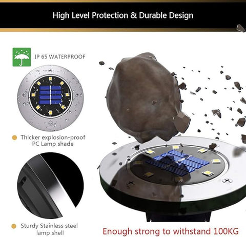 Biling Solar Lights for Outside, 12 Pack for Garden Yard Patio Pathway Lawn Driveway - White