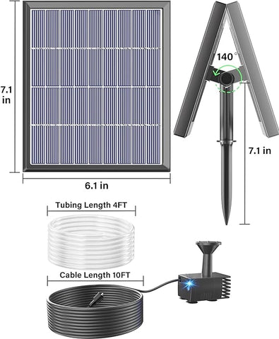 Biling Solar Fountain for Bird Bath with Water Pump Kit, 4.5 W 48 GPH