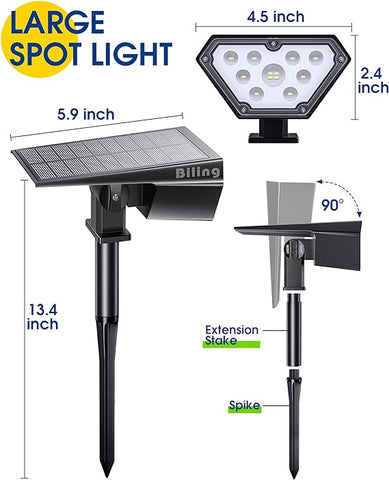 Biling Solar Spot Lights Outdoor, Bright 700 Lumen Solar Outdoor Lights  Warm White(10 Pack)