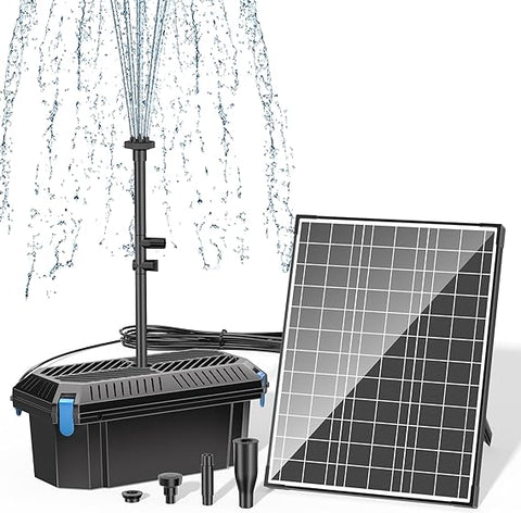 Biling Solar Fountain Pump with Pond Filter with 15W Solar Panel