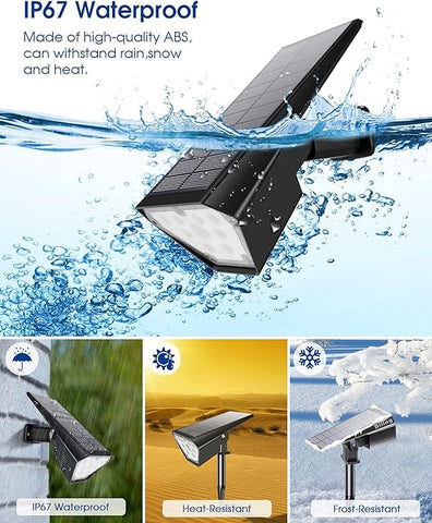 Biling Solar Spot Lights Outdoor, Bright 700 Lumen Solar Outdoor Lights  Warm White(10 Pack)