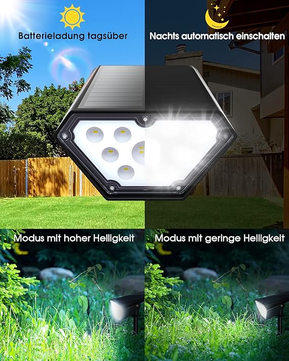 Biling Solar Spot Lights Outdoor, 2-in-1 Solar Landscape Lights 4PC