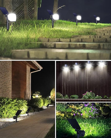 Biling Solar Spot Lights Outdoor Waterproof 4 Pack White
