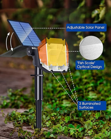 Biling 30 LEDs Solar Spot Lights Outdoor Warm 4pack