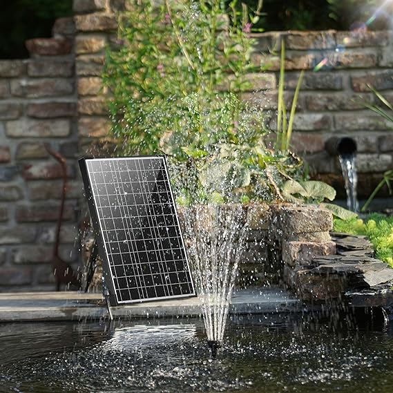 Biling Solar Fountain Pump with Pond Filter with 15W Solar Panel
