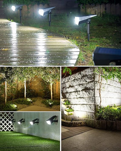 Biling Solar Spot Lights Outdoor, 2-in-1 Solar Landscape Lights 4PC