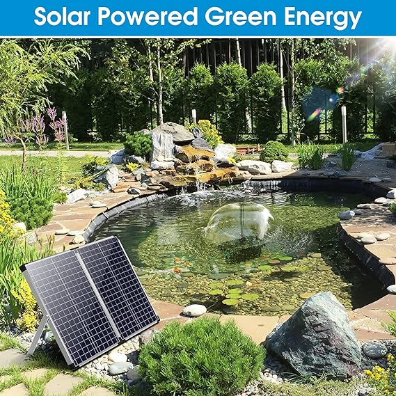 Biling Pond Filter with 62W Solar Panel, 660 GPH Water Pump