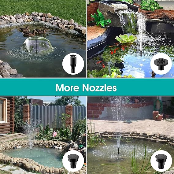 Biling Solar Fountain Pump with Pond Filter with 15W Solar Panel