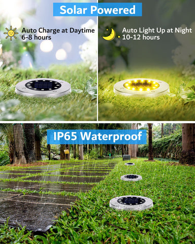 Biling Solar Outdoor Lights 8 Pack Warm