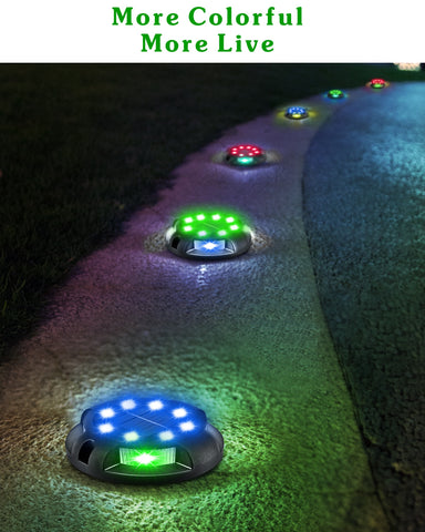 Biling Solar Ground Lights Uplight Sidelight, 8 Packs Multicolor