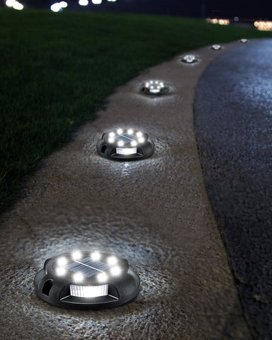 Biling Solar Pathway Lights Outdoor Uplight Sidelight, 12 Packs white